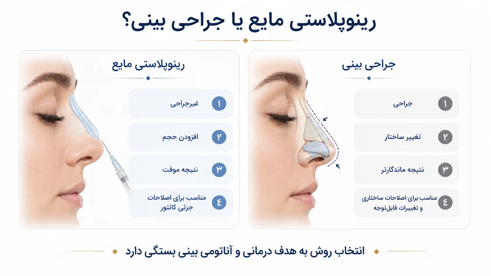 رینوپلاستی مایع یا جراحی بینی
