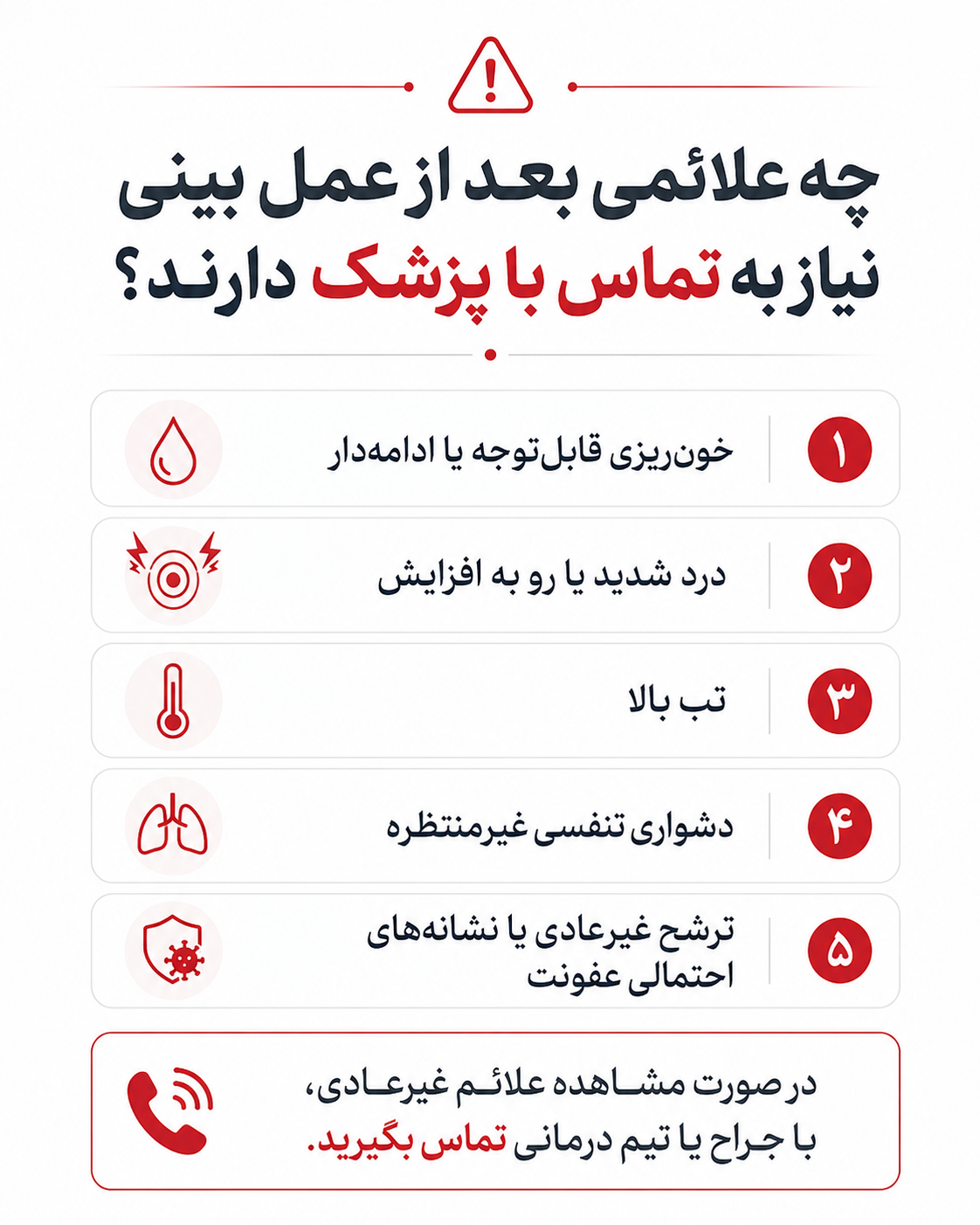 اینفوگرافیک شست‌وشوی بینی بعد از عمل با سرم نمکی