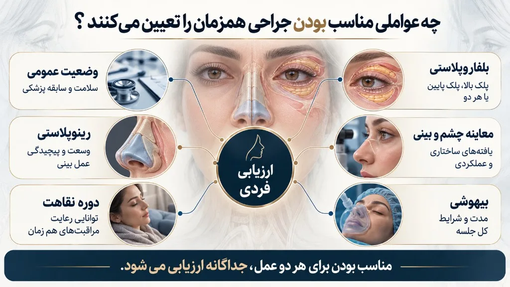 چه عواملی مناسب بودن جراحی همزمان را تعیین می‌کنند؟