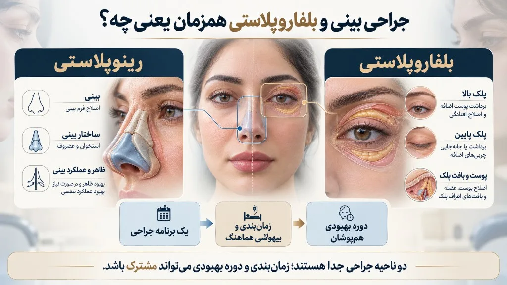 جراحی بینی و بلفاروپلاستی همزمان یعنی چه؟