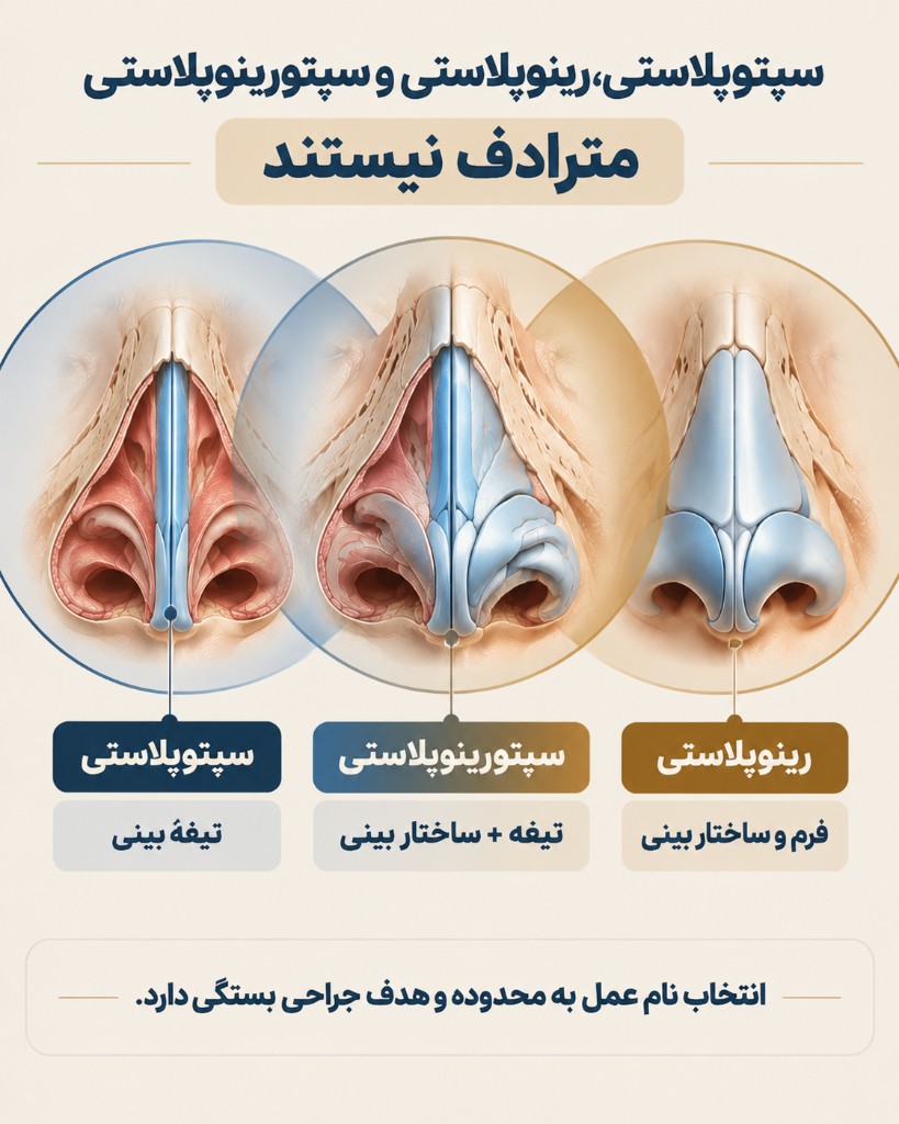 سه اصطلاح جراحی بینی مترادف نیستند