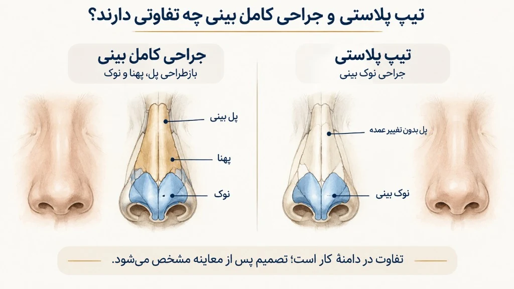 تفکیک دامنهٔ کار: نوک غضروفی در برابر پل استخوانی